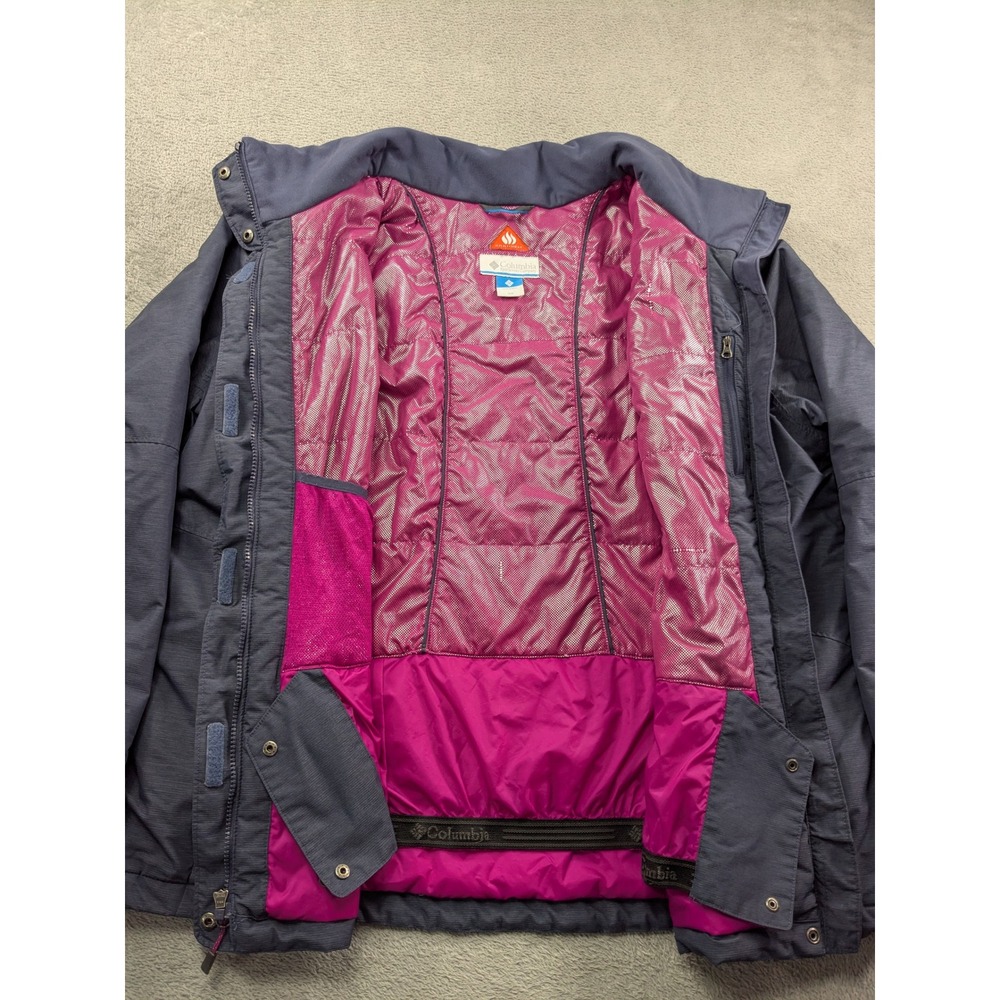 Columbia Omni-Heat Omni-Tech Winter Jacket Womens 3X Gray Pink Ski Coat - Picture 9 of 12